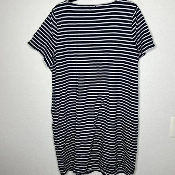 Talbots EMBROIDERED YOKE SHIFT DRESS - STRIPE size 2X - Picture 3 of 5